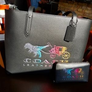 Coach Rexy Leather Tote and Wallet